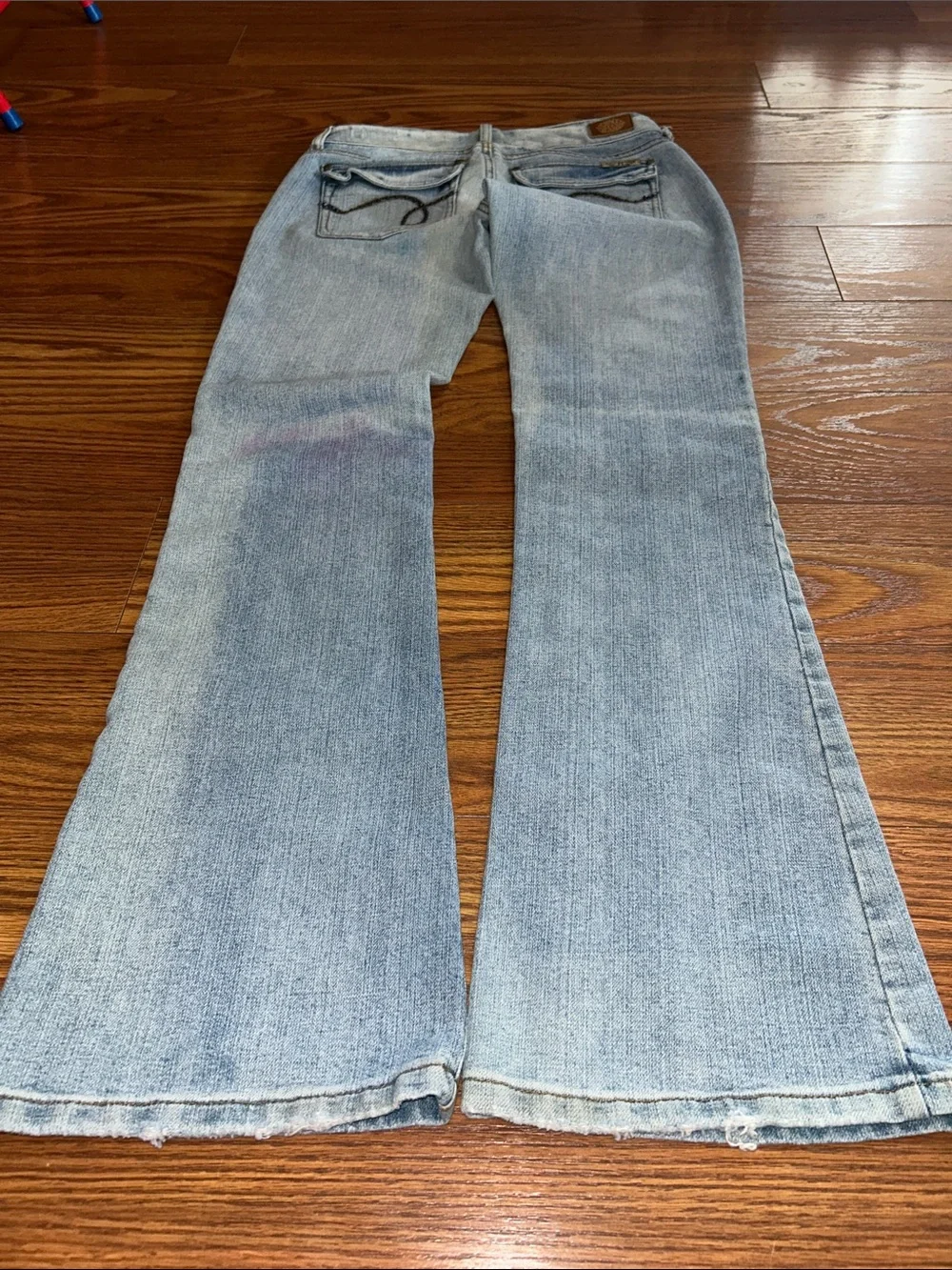 Y2K Vintage Ultra Low Rise Hint Light Wash Women's 3 Flare Jeans - Light Blue